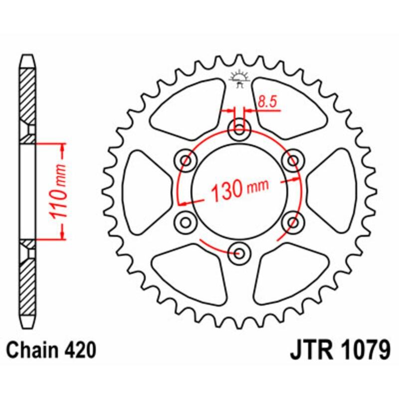 Couronne JT SPROCKETS acier standard 1079 - 420 Couronne JT SPROCKETS acier standard 1079 - 420