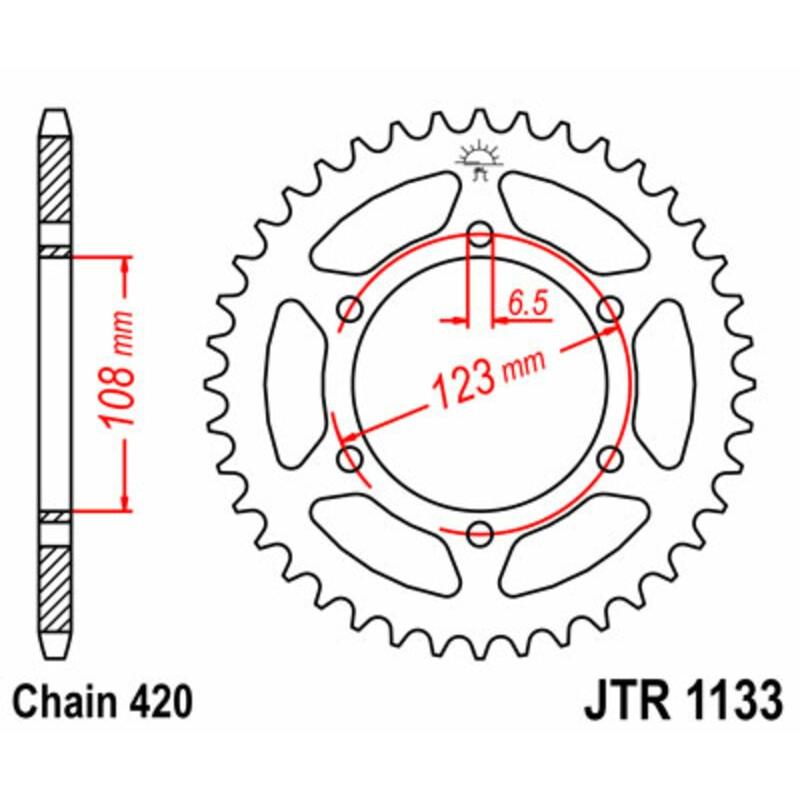 Couronne JT SPROCKETS acier standard 1133 - 420 Couronne JT SPROCKETS acier standard 1133 - 420