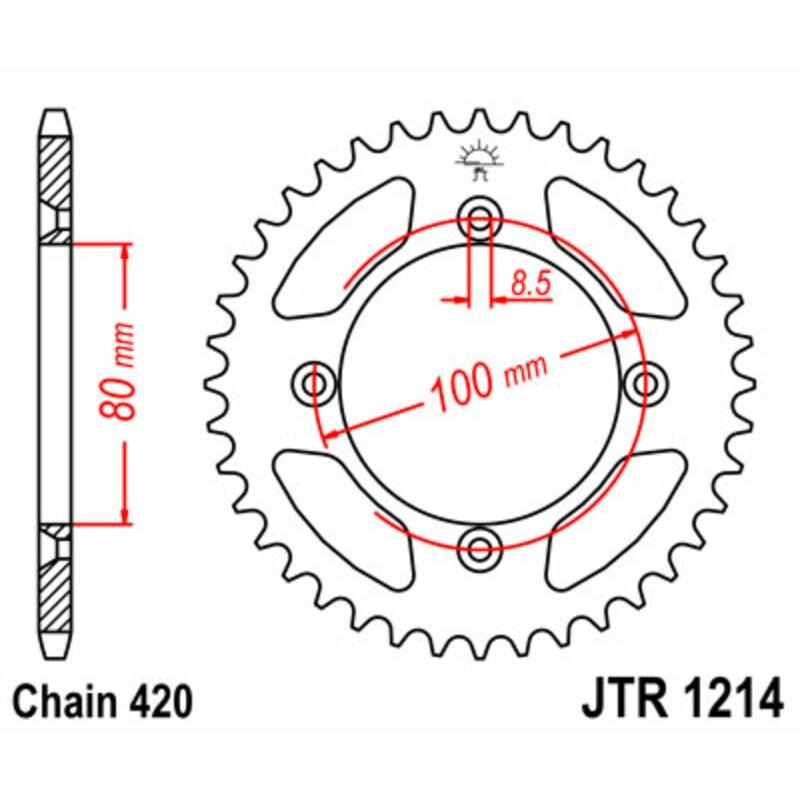 Couronne JT SPROCKETS acier standard 1214 - 420 Couronne JT SPROCKETS acier standard 1214 - 420