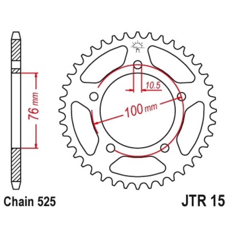 Couronne JT SPROCKETS acier standard 15 - 525 Couronne JT SPROCKETS acier standard 15 - 525 – Image 2