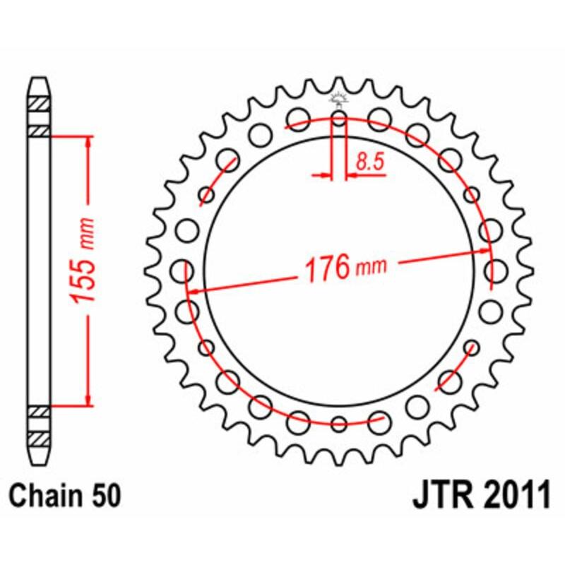 Couronne JT SPROCKETS acier standard 2011 - 530 Couronne JT SPROCKETS acier standard 2011 - 530