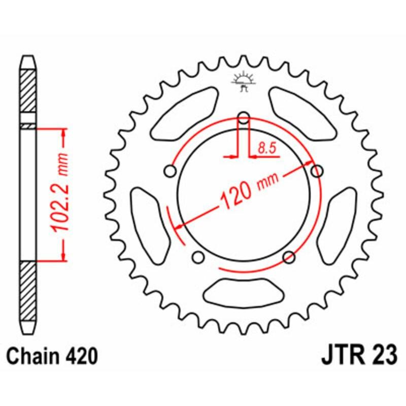 Couronne JT SPROCKETS acier standard 23 - 420 Couronne JT SPROCKETS acier standard 23 - 420