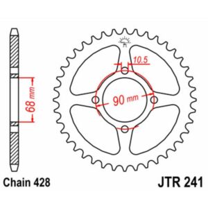 Couronne JT SPROCKETS acier standard 241 - 428