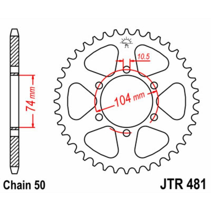 Couronne JT SPROCKETS acier standard 481 - 530 Couronne JT SPROCKETS acier standard 481 - 530