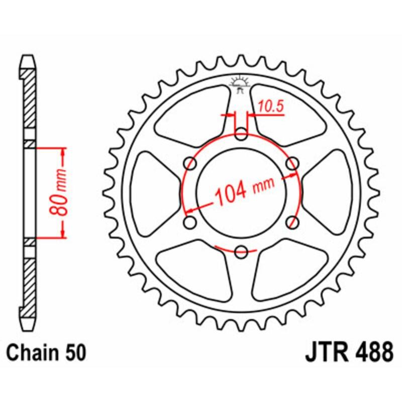 Couronne JT SPROCKETS acier standard 488 - 530 Couronne JT SPROCKETS acier standard 488 - 530