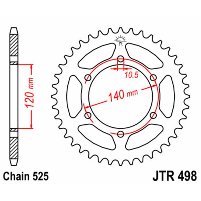 Couronne JT SPROCKETS acier standard 498 - 525 Couronne JT SPROCKETS acier standard 498 - 525