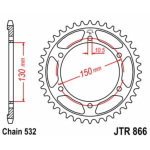 Couronne JT SPROCKETS acier standard 866 - 532