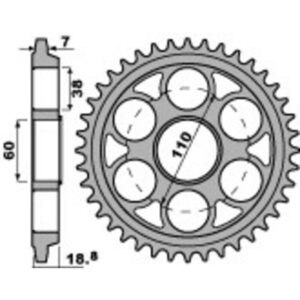 Couronne PBR aluminium Ultra-Light anodisé dur 4522 - 525