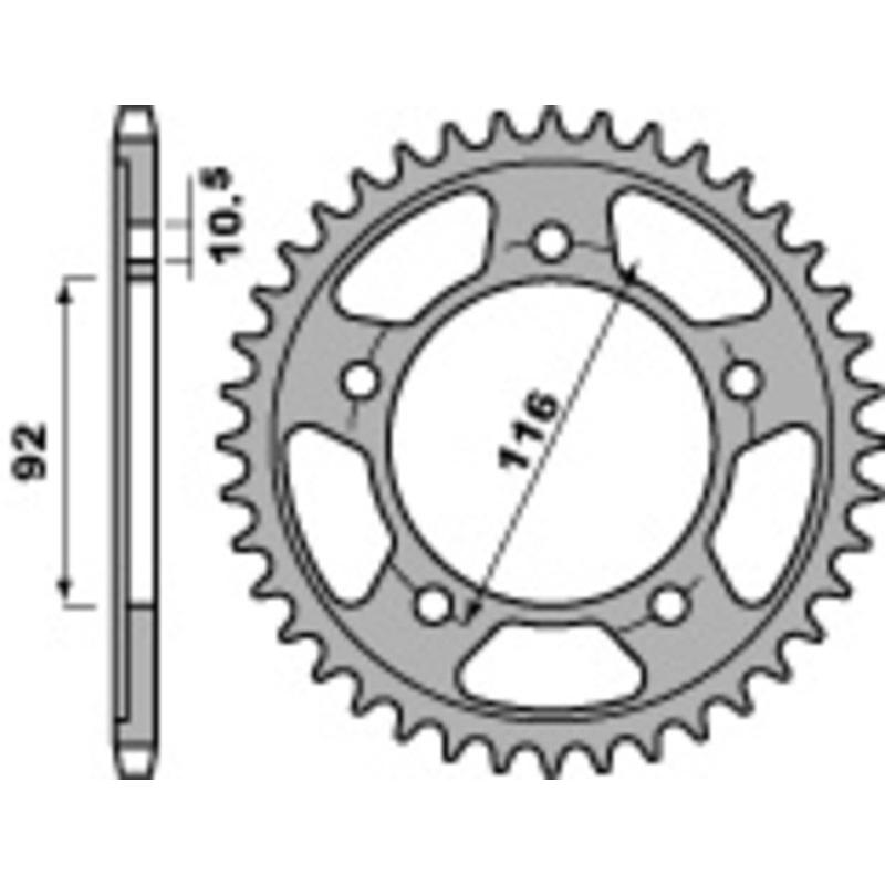 Couronne PBR acier C45 standard 4542 - 530 Couronne PBR acier C45 standard 4542 - 530