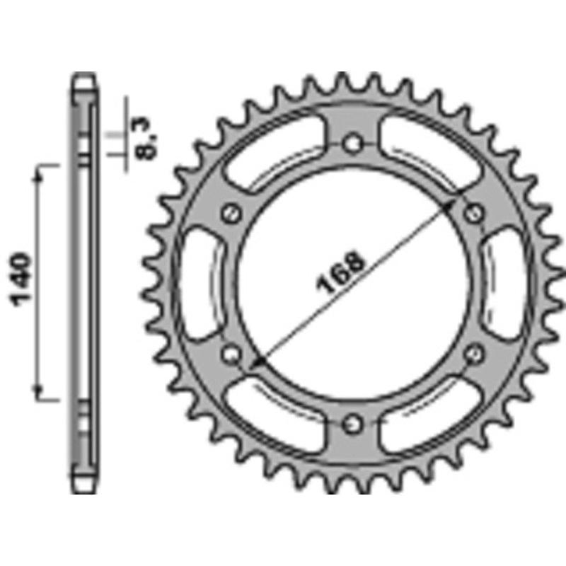 Couronne PBR acier C45 standard 4550 - 525 Couronne PBR acier C45 standard 4550 - 525