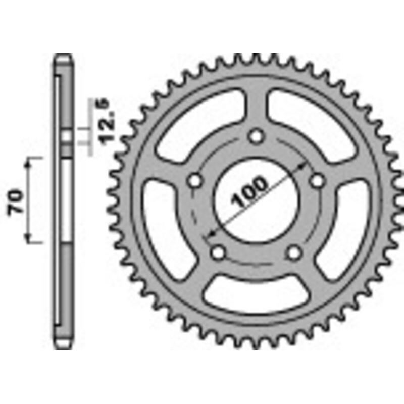 Couronne PBR acier C45 standard 4646 - 525 Couronne PBR acier C45 standard 4646 - 525