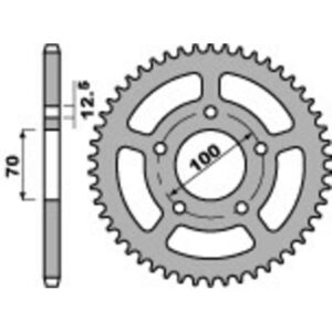 Couronne PBR aluminium Ultra-Light anodisé dur 4647 - 520