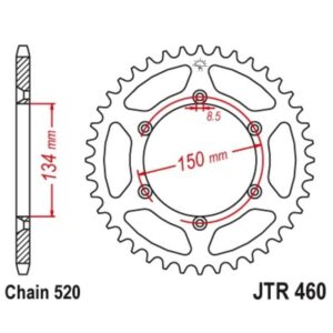 Couronne JT SPROCKETS acier anti-boue 460 - 520