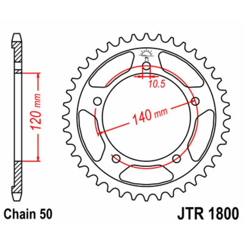 Couronne JT SPROCKETS acier standard 1800 - 530 Couronne JT SPROCKETS acier standard 1800 - 530