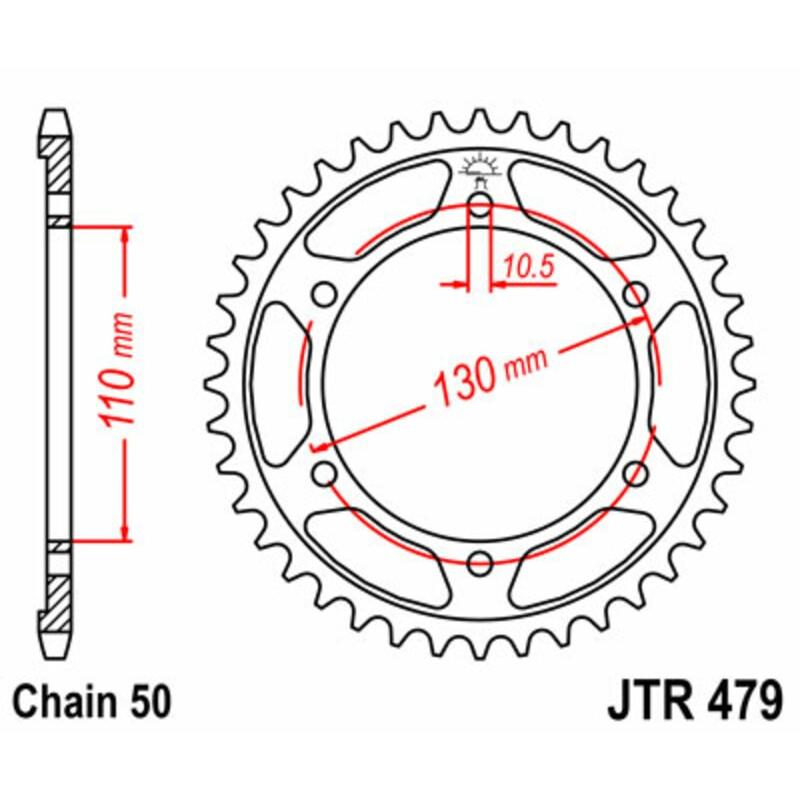 Couronne JT SPROCKETS acier standard 479 - 530 Couronne JT SPROCKETS acier standard 479 - 530