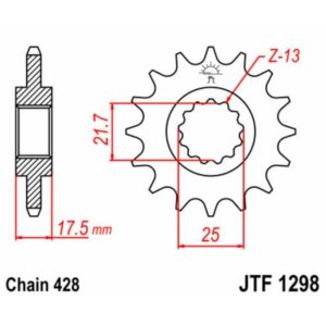 Pignon JT SPROCKETS acier standard 1298 - 428