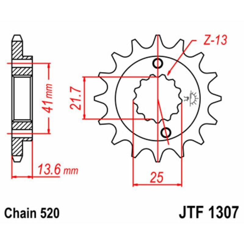 Pignon JT SPROCKETS acier standard 1307 - 520 Pignon JT SPROCKETS acier standard 1307 - 520 – Image 2