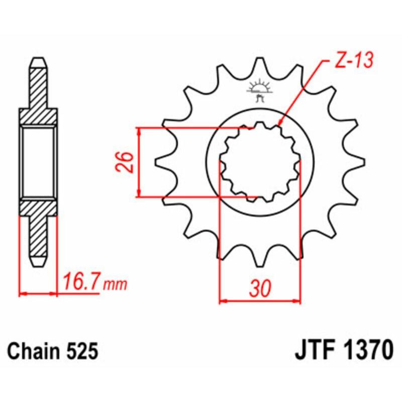 Pignon JT SPROCKETS acier standard 1370 - 525 Pignon JT SPROCKETS acier standard 1370 - 525 – Image 2