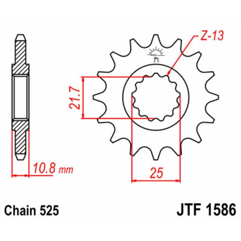 Pignon JT SPROCKETS acier standard 1586 - 525 Pignon JT SPROCKETS acier standard 1586 - 525 – Image 2