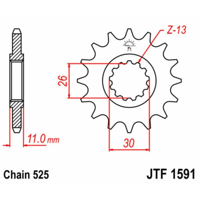 Pignon JT SPROCKETS acier standard 1591 - 525 Pignon JT SPROCKETS acier standard 1591 - 525 – Image 2
