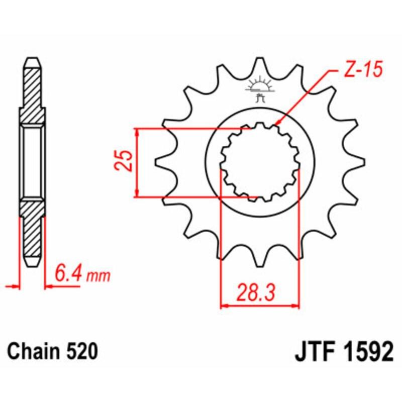 Pignon JT SPROCKETS acier standard 1592 - 520 Pignon JT SPROCKETS acier standard 1592 - 520 – Image 2