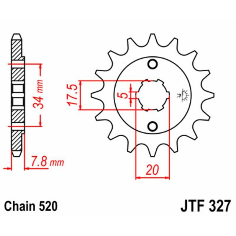 Pignon JT SPROCKETS acier standard 327 - 520 Pignon JT SPROCKETS acier standard 327 - 520 – Image 2