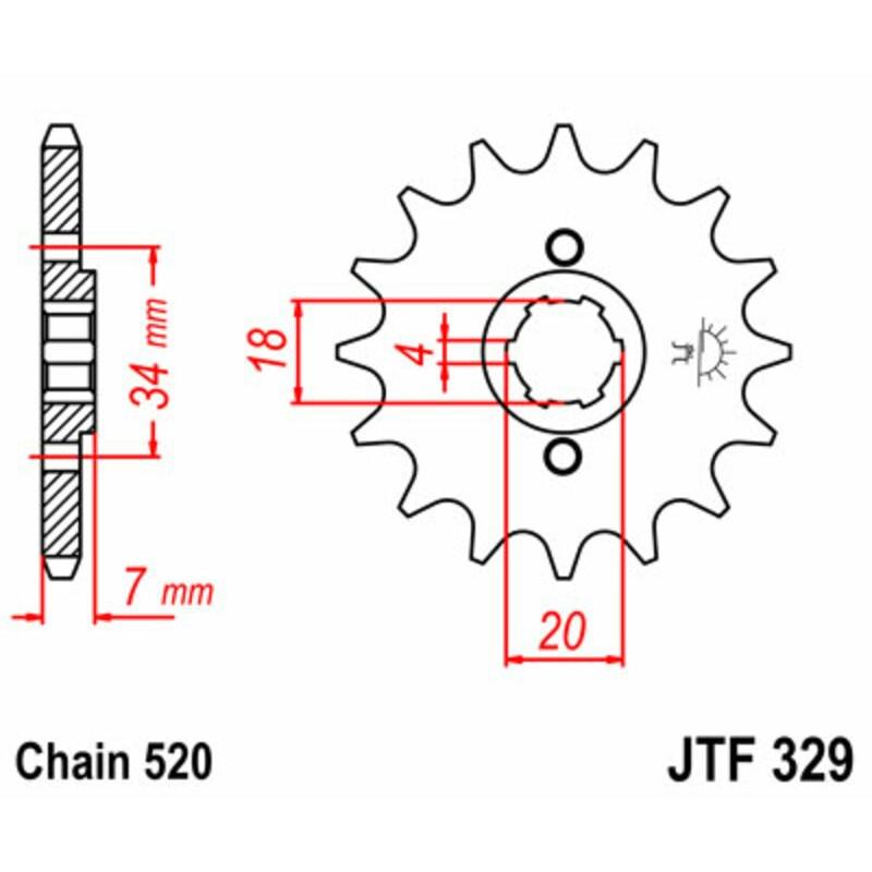 Pignon JT SPROCKETS acier standard 329 - 520 Pignon JT SPROCKETS acier standard 329 - 520 – Image 2