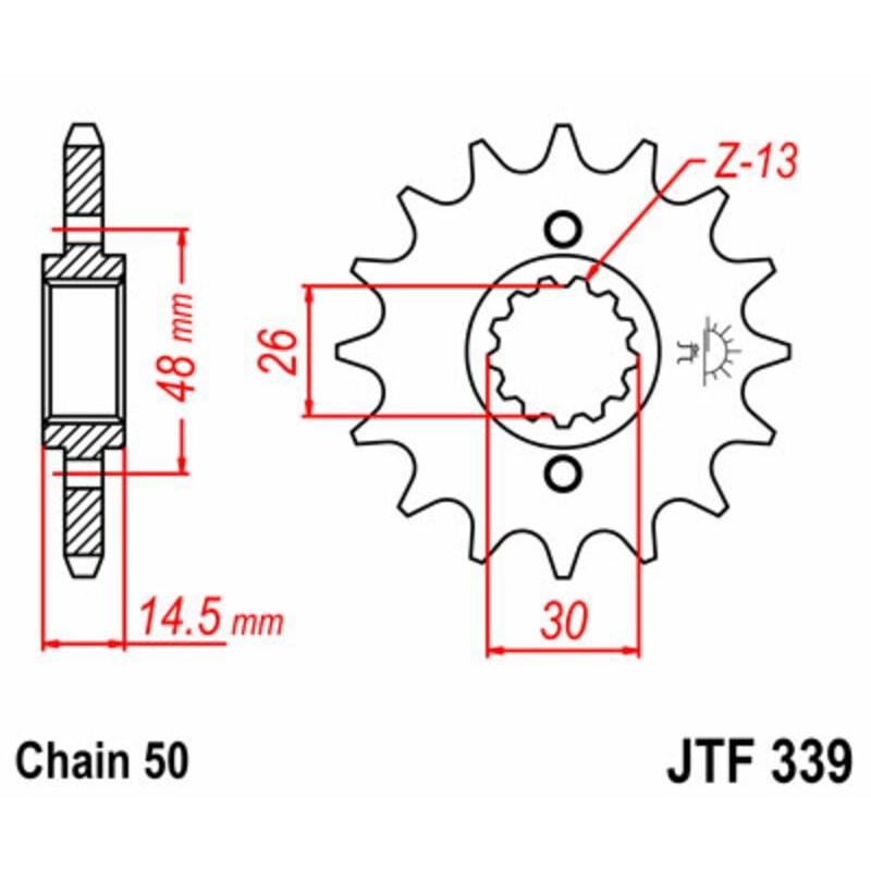 Pignon JT SPROCKETS acier standard 339 - 530 Pignon JT SPROCKETS acier standard 339 - 530 – Image 2