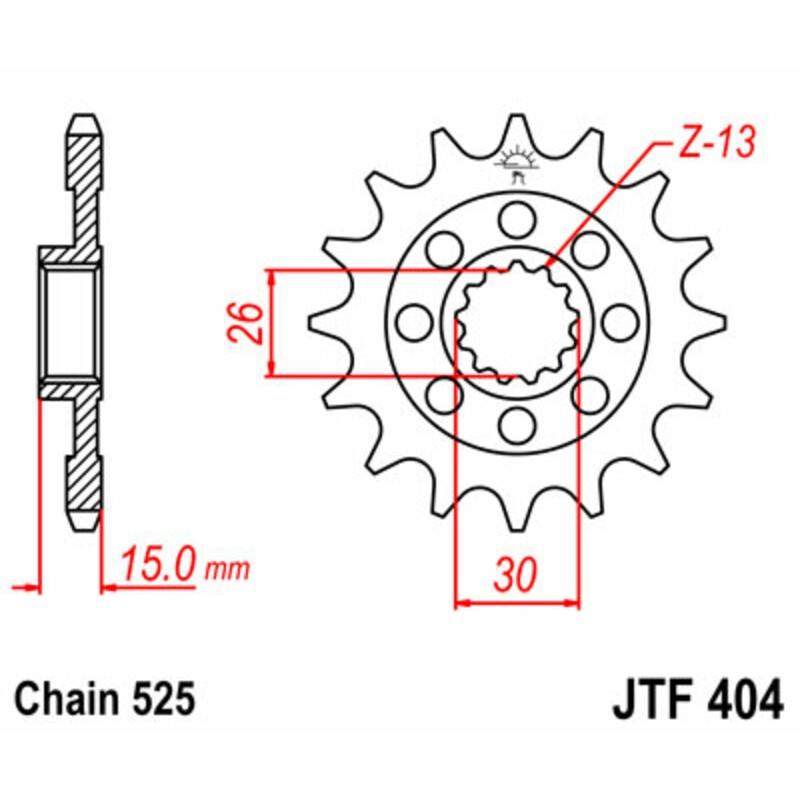 Pignon JT SPROCKETS acier standard 404 - 525 Pignon JT SPROCKETS acier standard 404 - 525 – Image 2
