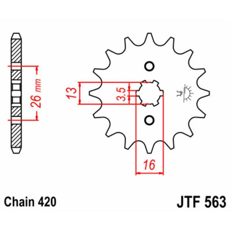 Pignon JT SPROCKETS acier standard 563 - 420 Pignon JT SPROCKETS acier standard 563 - 420 – Image 2