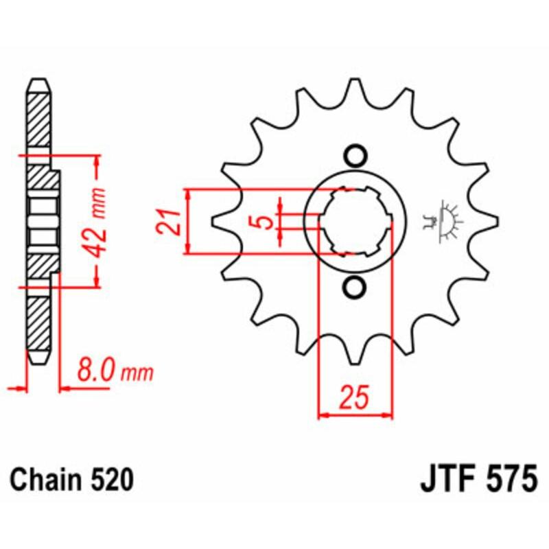 Pignon JT SPROCKETS acier standard 575 - 520 Pignon JT SPROCKETS acier standard 575 - 520 – Image 2