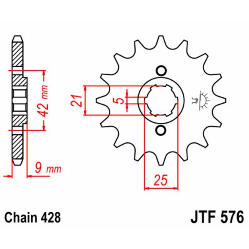 Pignon JT SPROCKETS acier standard 576 - 428 Pignon JT SPROCKETS acier standard 576 - 428 – Image 2