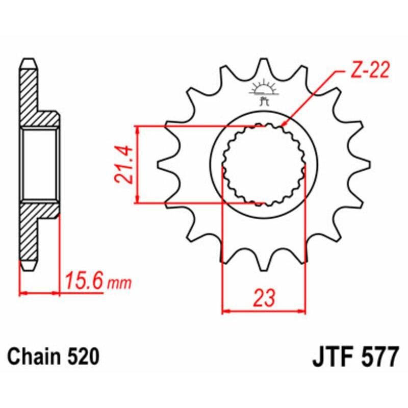Pignon JT SPROCKETS acier standard 577 - 520 Pignon JT SPROCKETS acier standard 577 - 520 – Image 2