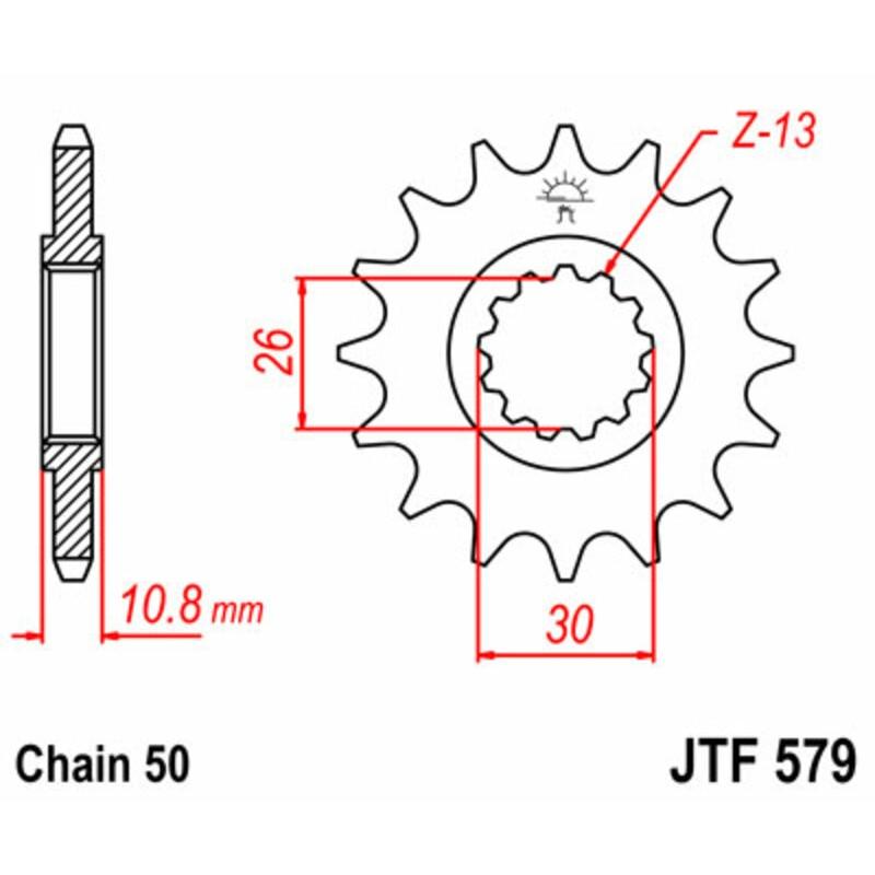 Pignon JT SPROCKETS acier standard 579 - 530 Pignon JT SPROCKETS acier standard 579 - 530 – Image 2