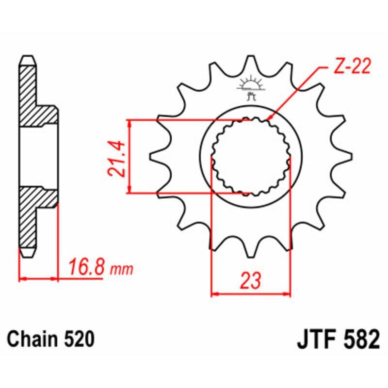 Pignon JT SPROCKETS acier standard 582 - 520 Pignon JT SPROCKETS acier standard 582 - 520 – Image 2