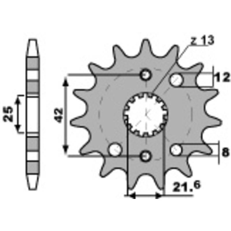 Pignon PBR acier standard 2080 - 530 Pignon PBR acier standard 2080 - 530