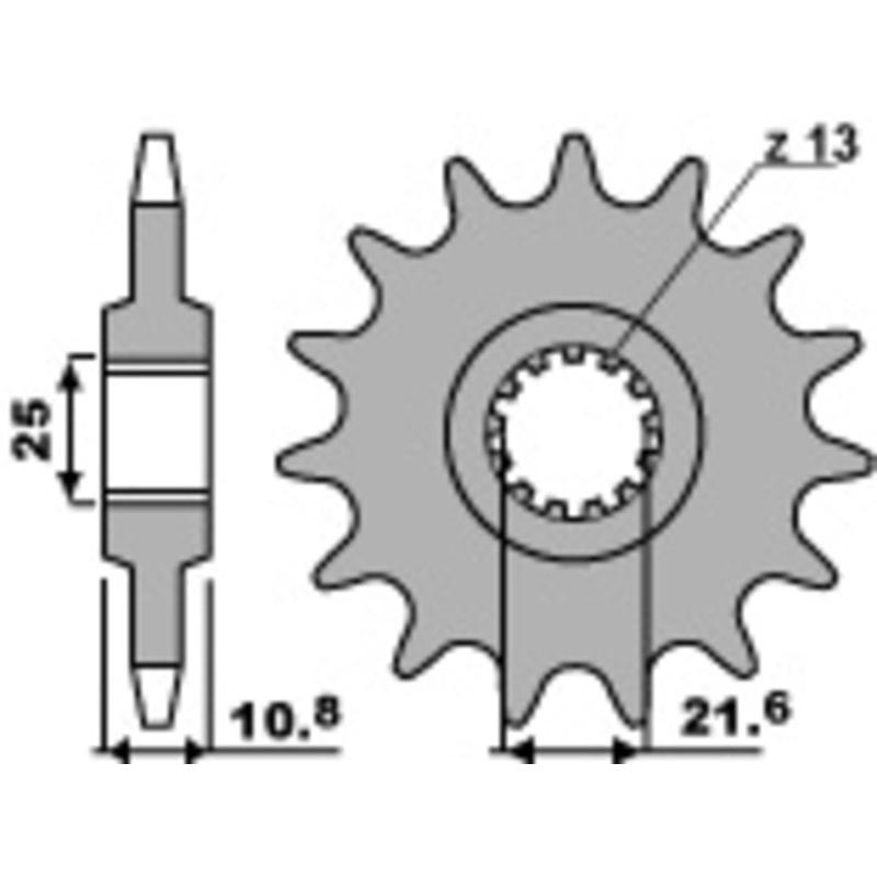 Pignon PBR acier standard 2086 - 525 Pignon PBR acier standard 2086 - 525