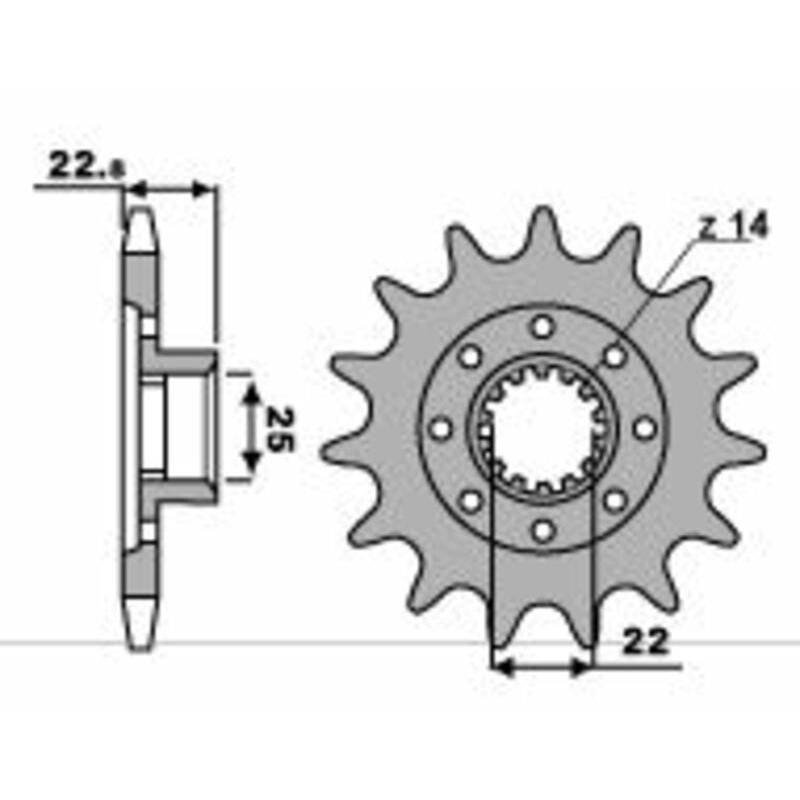 Pignon PBR acier standard 2252 - 520 Pignon PBR acier standard 2252 - 520