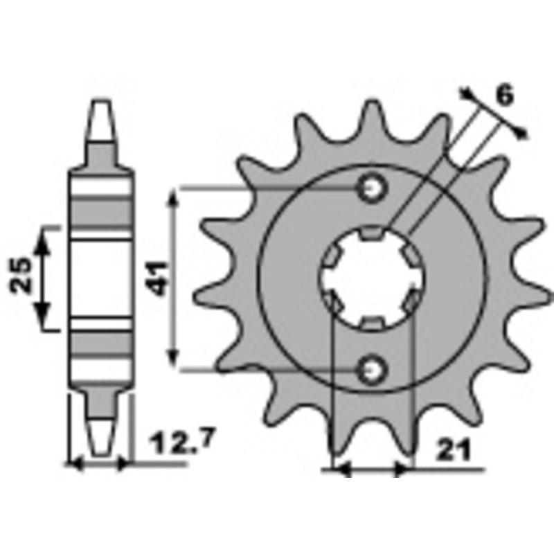Pignon PBR acier standard 288 - 530 Pignon PBR acier standard 288 - 530