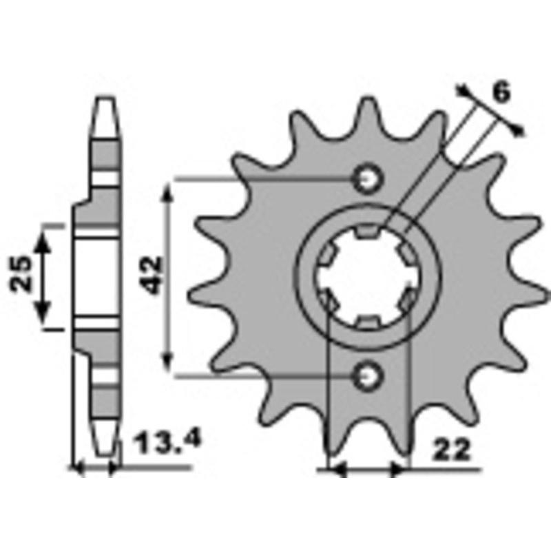 Pignon PBR acier standard 291 - 525 Pignon PBR acier standard 291 - 525