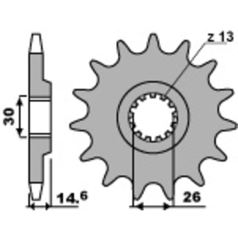 Pignon PBR acier standard 341 - 530 Pignon PBR acier standard 341 - 530