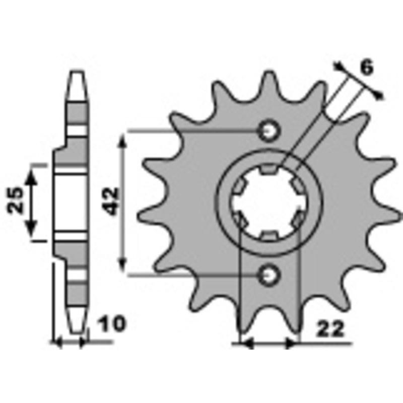 Pignon PBR acier standard 349 - 520 Pignon PBR acier standard 349 - 520