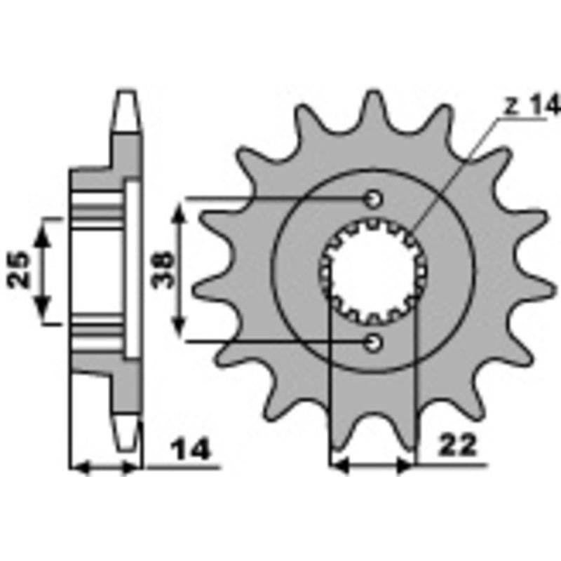 Pignon PBR acier standard 497 - 530 Pignon PBR acier standard 497 - 530