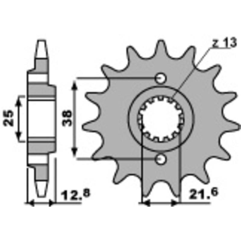 Pignon PBR acier standard 511 - 520 Pignon PBR acier standard 511 - 520