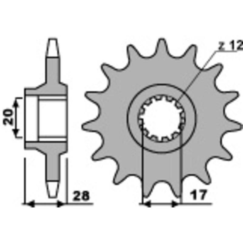Pignon PBR acier standard 556 - 520 Pignon PBR acier standard 556 - 520