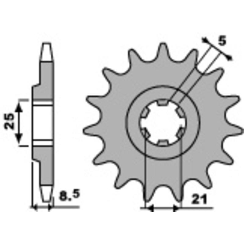 Pignon PBR acier standard 725 - 520 Pignon PBR acier standard 725 - 520