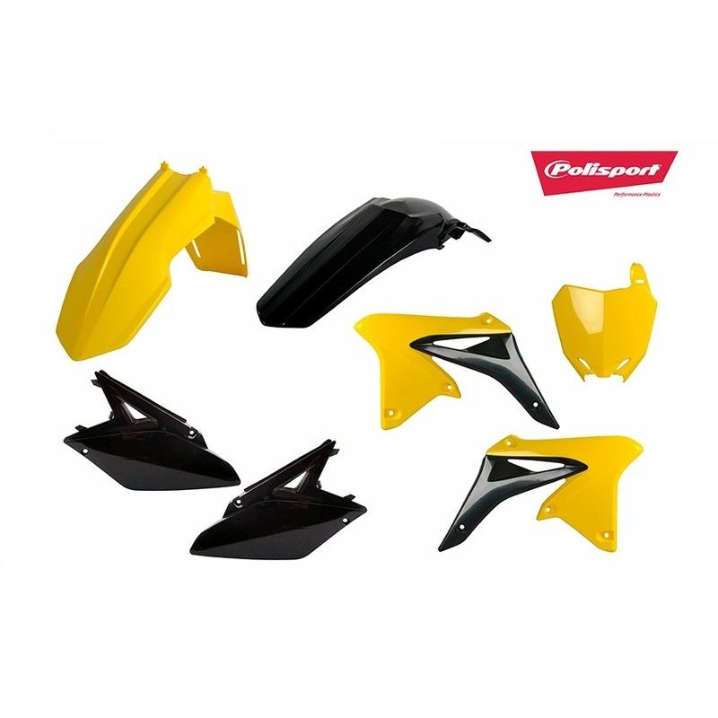 Kit plastiques POLISPORT jaune/noir Suzuki RM-Z250 Kit plastiques POLISPORT jaune/noir Suzuki RM-Z250