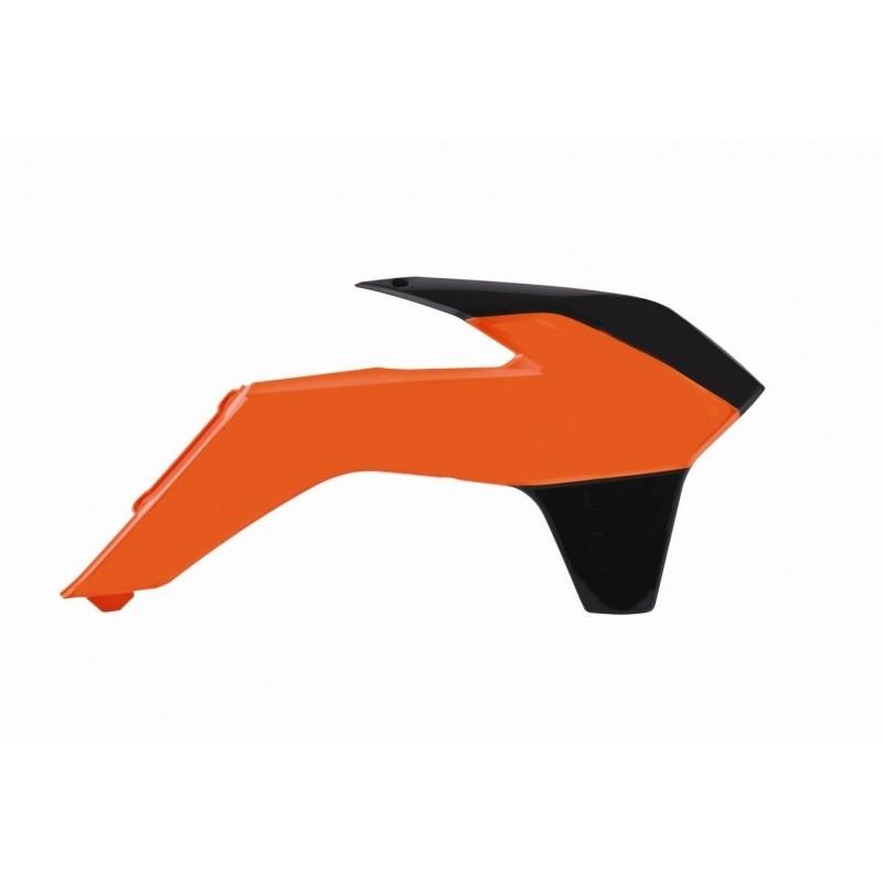 Ouïes de radiateur POLISPORT couleur origine 13-14 orange/noir KTM SX85 Ouïes de radiateur POLISPORT couleur origine 13-14 orange/noir KTM SX85