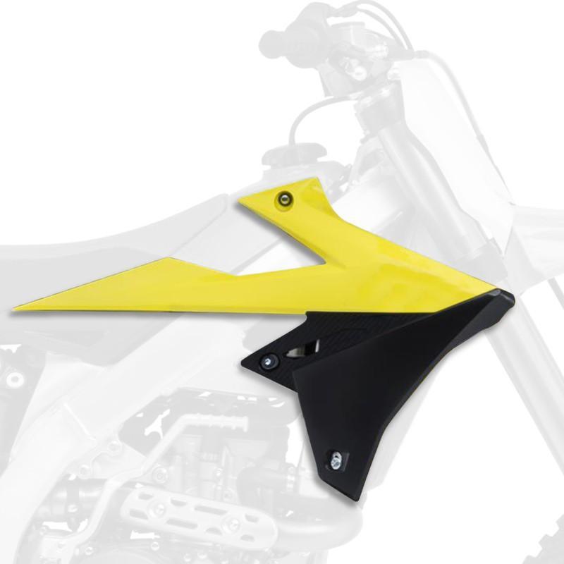 Ouïes de radiateur POLISPORT couleur origine (2018) jaune/noir Suzuki RM-Z450 Ouïes de radiateur POLISPORT couleur origine (2018) jaune/noir Suzuki RM-Z450