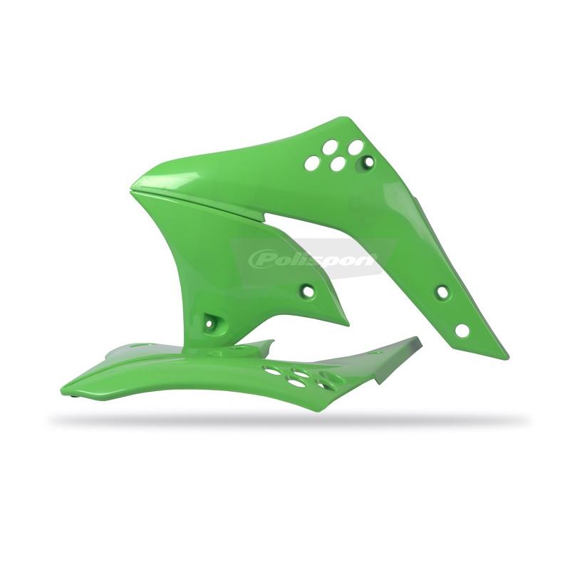 Ouïes de radiateur POLISPORT vert Kawasaki KX250F Ouïes de radiateur POLISPORT vert Kawasaki KX250F